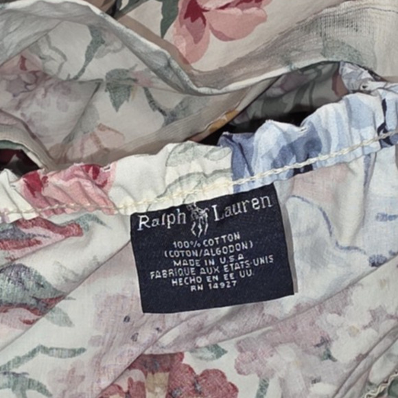 VTG Ralph Lauren Allison Twin Fitted Sheet USA Floral Cottagecore Shabby Chic - Picture 5 of 5